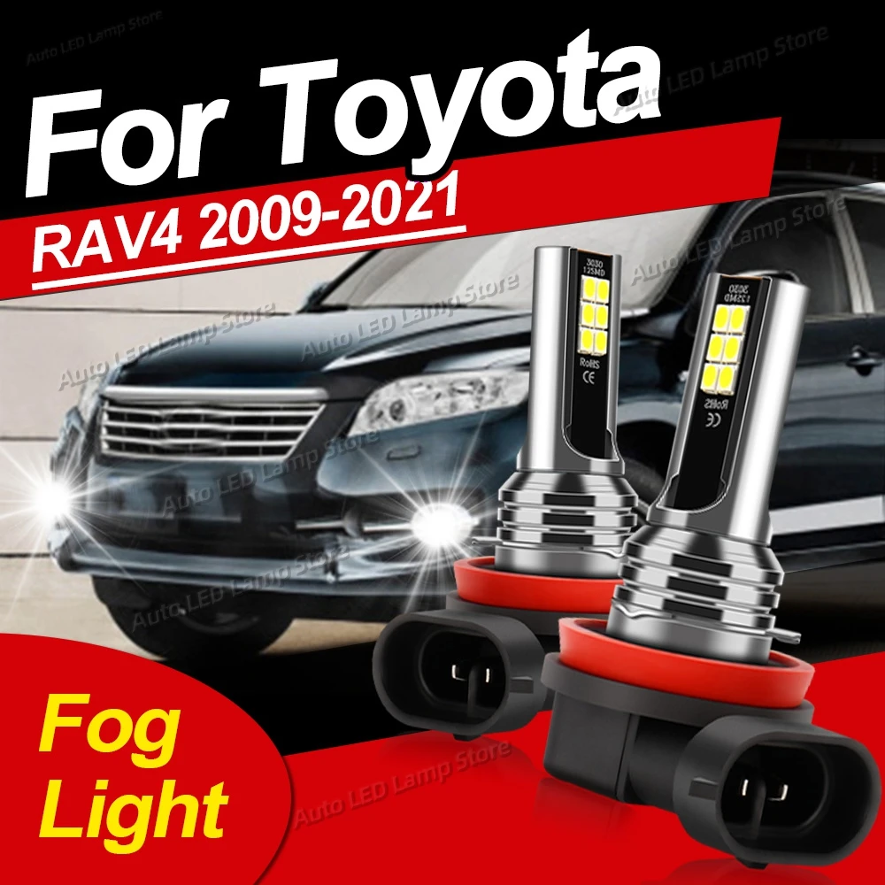 

2Pcs Front LED Fog Lights Bulbs 80W Super Bright Auto Fog Lamp 12V For Toyota RAV4 2009-2021 2010 2011 2012 2013 2014 2015 2016