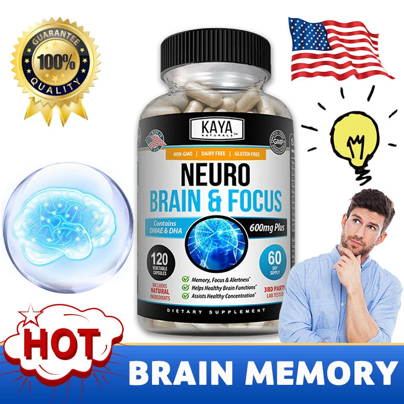 NeuroBrain for Memory and Concentration - Nootropics Brain Support Supplement - Focus and Learning Accuracy - Cognitive Function