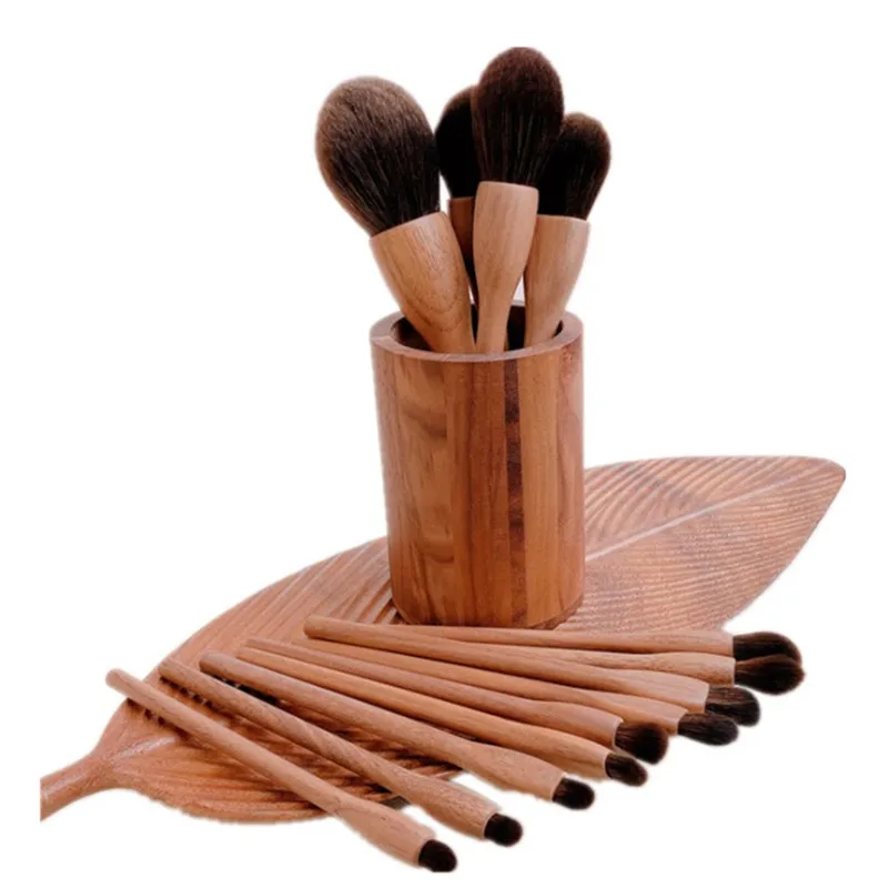 New Walnut Makeup Brushes Set Professiona High Quality Powder Bronze Blending Foundation Sculpting Eyeshadow Cosmetic Brush Kits