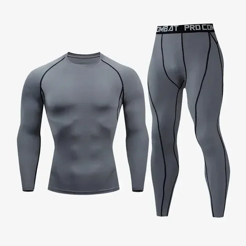 Sports Suits New Men's Compression Running Sets Quick DryTight Training Gym Fitness Rashguard Tracksuit Men 2 Pcs Sportswear Set