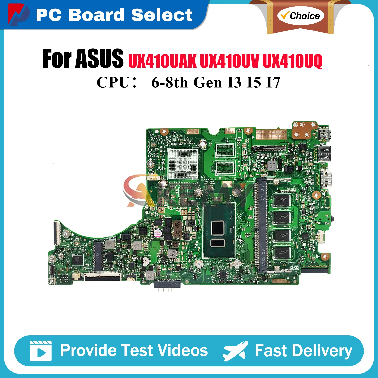 

Материнская плата UX410UA для ноутбука ASUS UX410UFR UX410UQR UX410UQK RX410 UX410UQ U4000U UX410UV UX410UAK с процессором I3 I5 I7