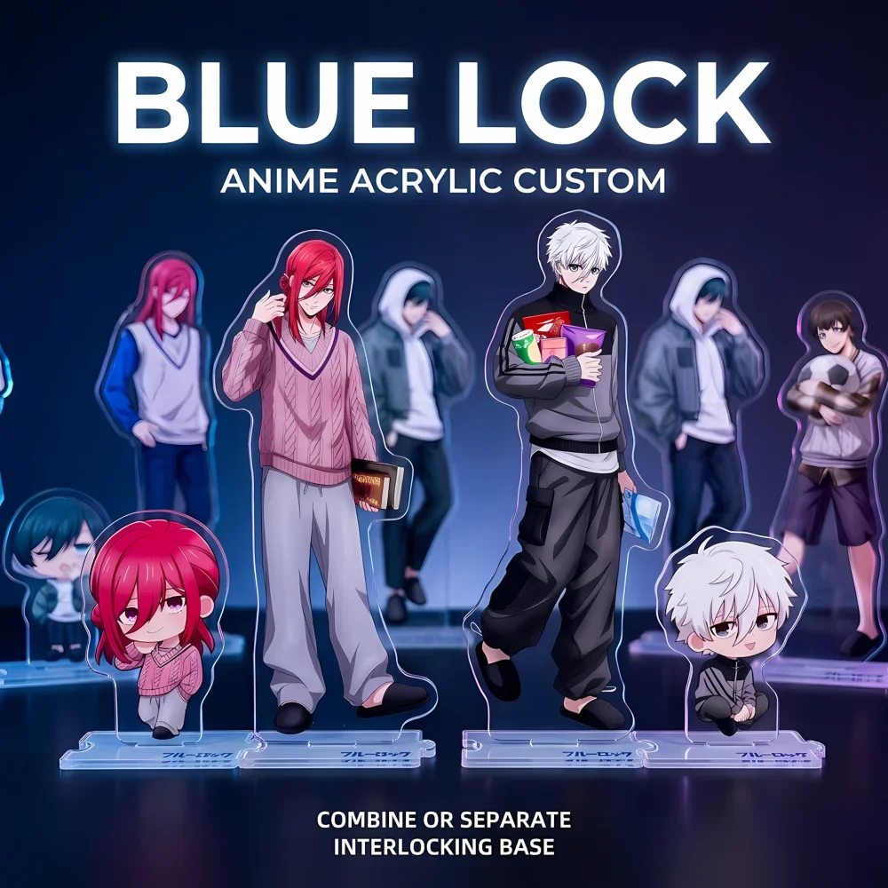Blue Lock Acrylic Stand Keychain Combine Set Hyoma Chigiri Seishiro Nagi Yoichi Isagi Cute Anime Merch