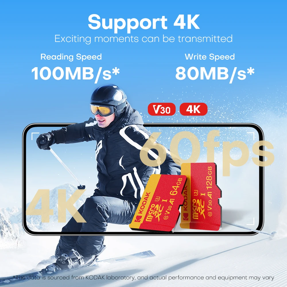 

KODAK C10 Microsd 32 ГБ 64 ГБ 128 ГБ 256 ГБ 512 ГБ Карта памяти TF Flash SDXC U3 Micro SD SD Card с адаптером для камеры