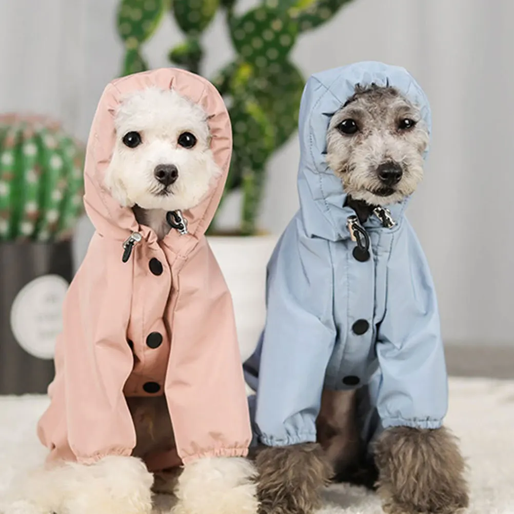1 قطعة معطف واق من المطر الكلب العملي الحيوانات الأليفة ملابس ضد المطر مقاوم للماء تنفس هوديي للكلاب الصغيرة والقطط معدات المطر الأنيقة