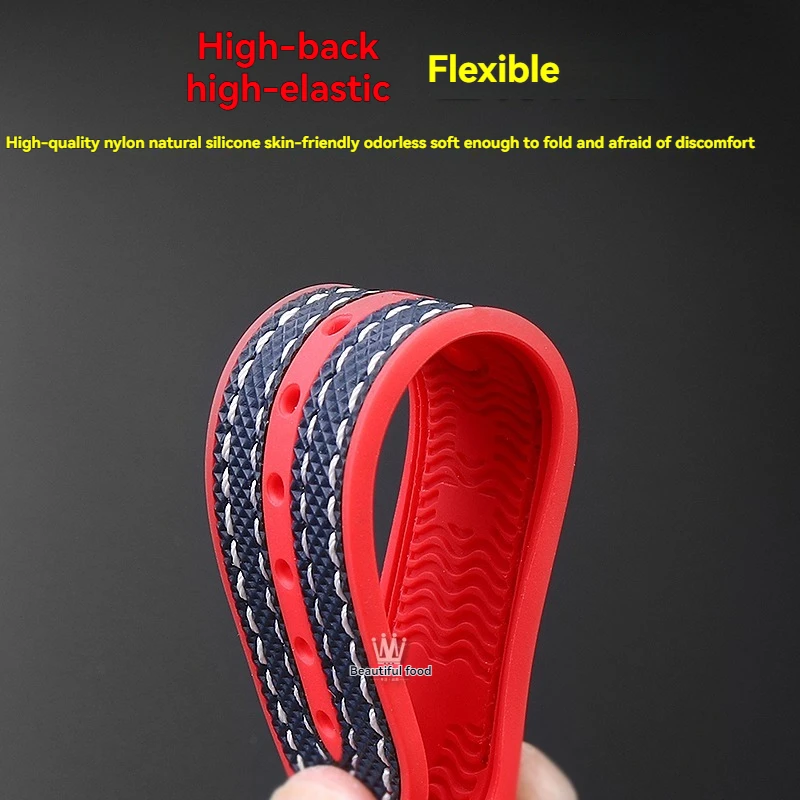 Correa de reloj con extremo curvado de 22 mm para Omega Seamaster 300/Speedmaster 8900/Planet Ocean |   Correa de caucho impermeable de 20 mm y 21 mm |   Hombres