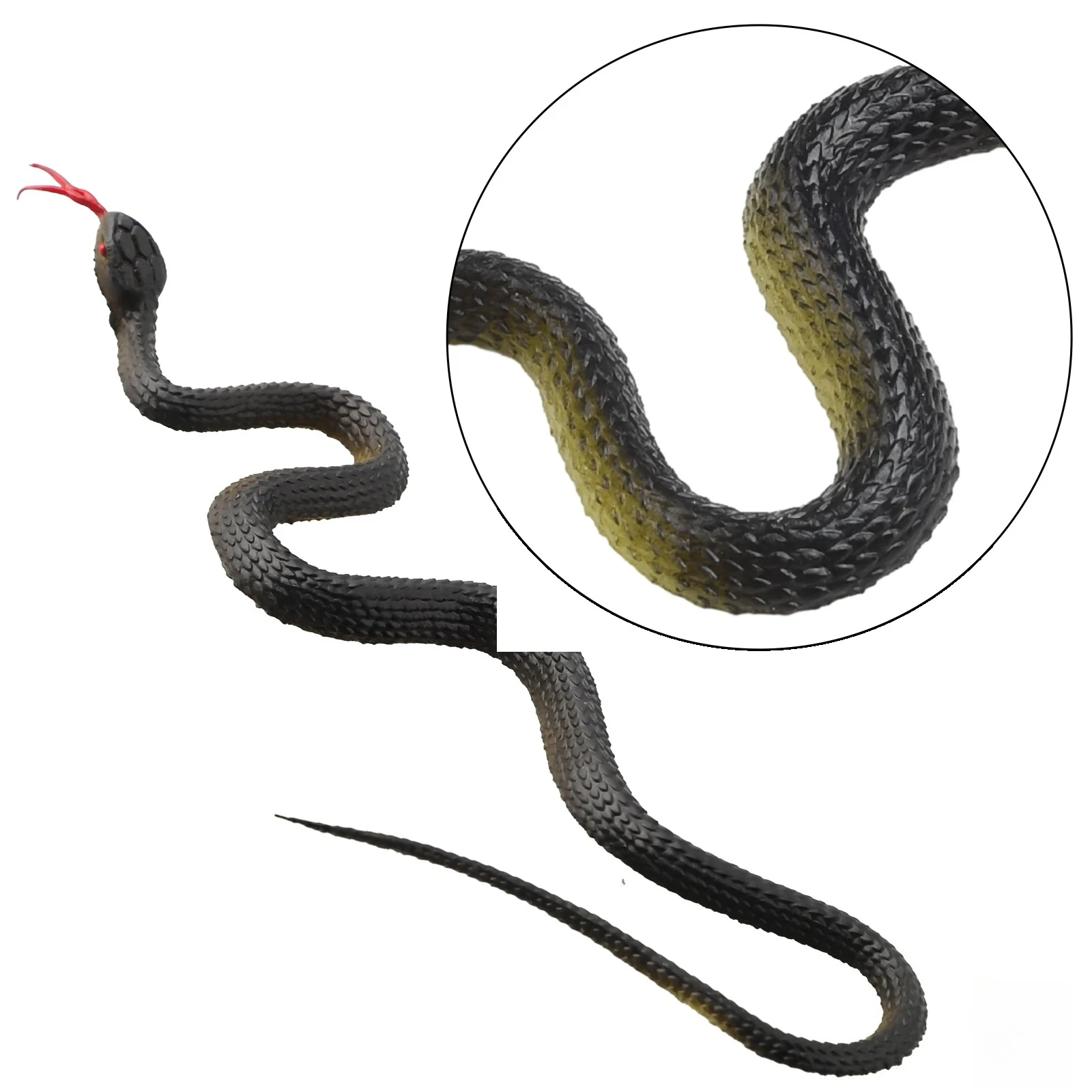 Lifelike Simulation Rubber Anaconda Fake Snake, Scary Halloween Prank Trick Toy, Multi-use Bird Repellent & Party Scare Prop