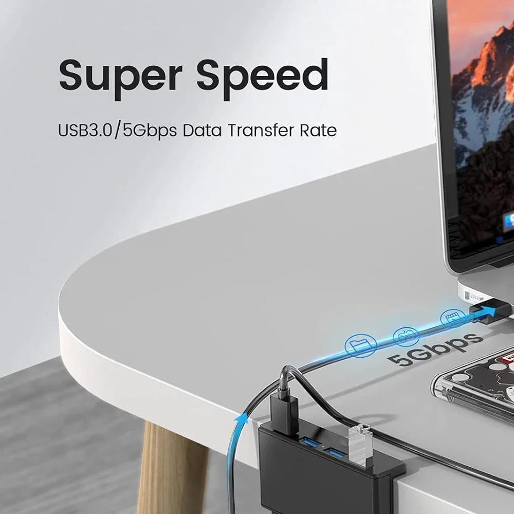 

RUNBERRY USB 3.0 Hub 6-портовое расширение с разъемом питания Протокол 5 Гбит/с Высокоскоростная передача SD TF-карта Быстрое чтение