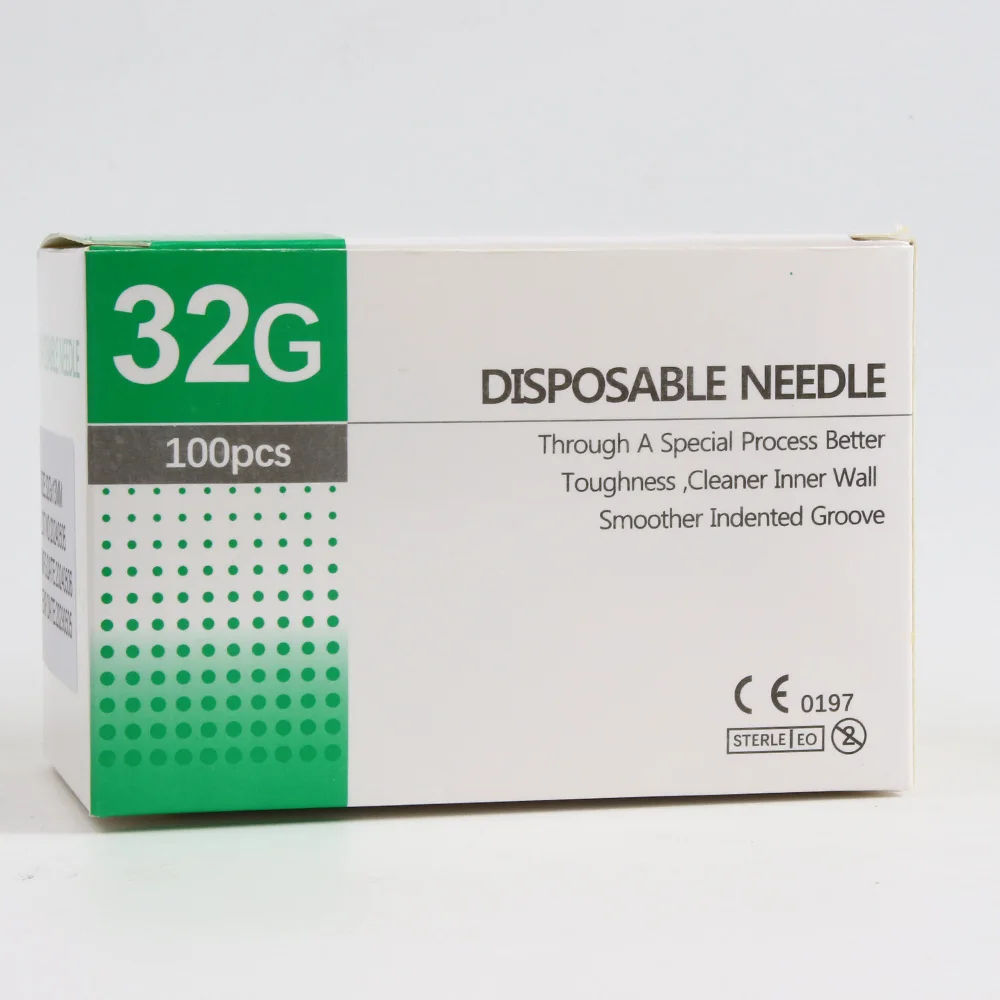 100 قطعة إبرة صغيرة غير مؤلمة جمال غير مؤلم متناهية الصغر 32 جرام * 4 مللي متر ، 32 جرام * 13 مللي متر محاقن إبر ميسو الكورية أدوات الجفن #2
