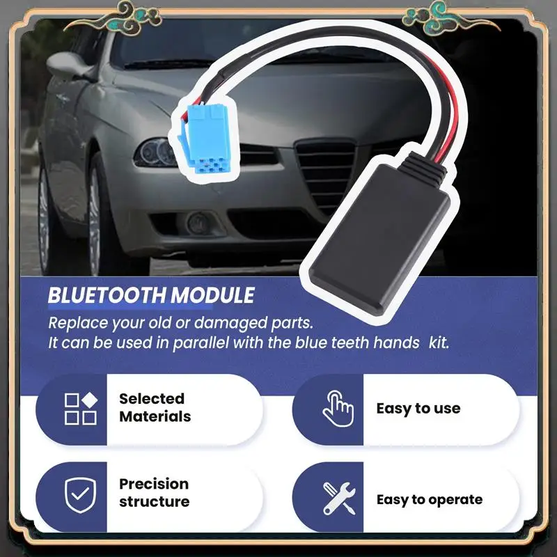 

M45K-Aux Blue-Tooth Music Adapter Interface Wireless Radio Stereo Aux Cable For Alfa Romeo 147 156 159 Brera Mito Gt Giulietta