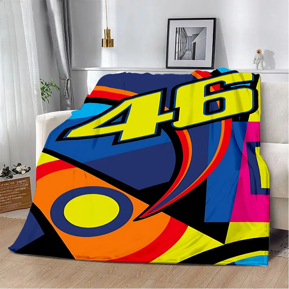 Blanket Sofa Winter motorcycle fleet VR-46 Warm Bed Fleece Custom Nap Home Fluffy Soft Blankets King Size Microfiber Bedding