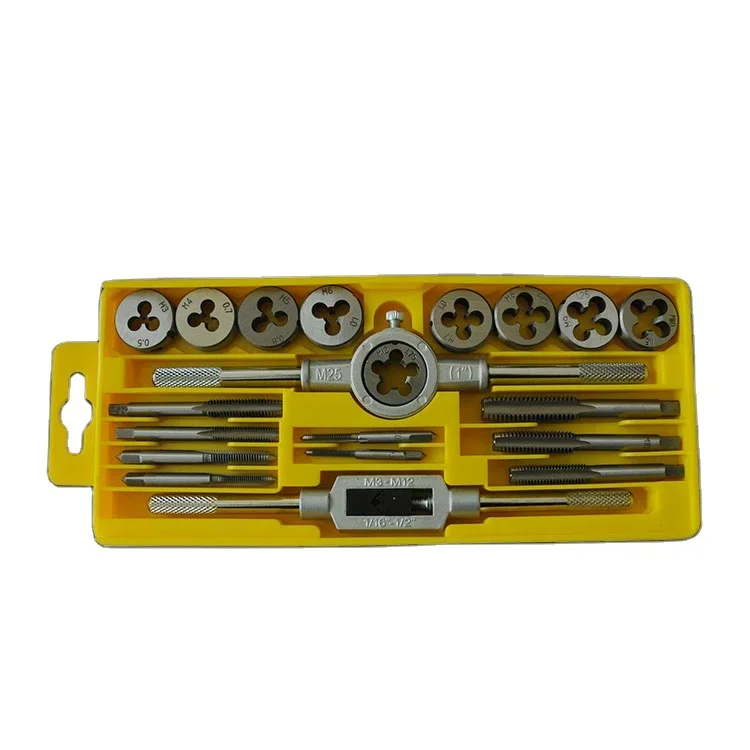 CROWNMAN 12/20 PCS Metric Tap and Die Set Threads Tapping Screw Thread Drill Bits and Wrench Handle