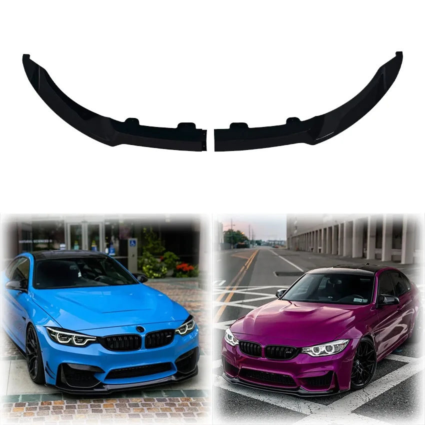 

2PCS 2015 To 2020 For BMW F80 M3 F82 F83 M4 Car Front Bumper Spoiler Lip Splitter Glossy Balck Carbon Fiber By ABS Body Kit