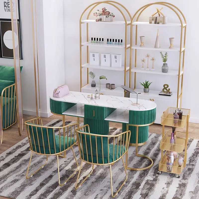 Marble Nail Art Table and Chair Set Net Celebrity Shop Must-have Single Double Manicure Seat Manicure Table