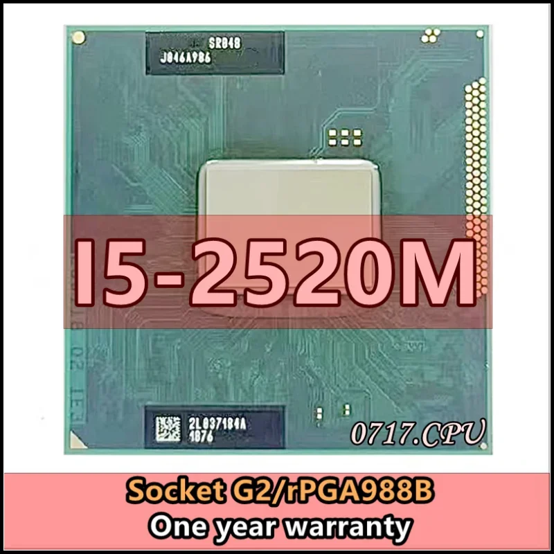 معالج i5-2520M i5 2520M SR048 2.5 جيجا هرتز ثنائي النواة رباعي الخيوط 3M 35W مقبس G2 / rPGA988B