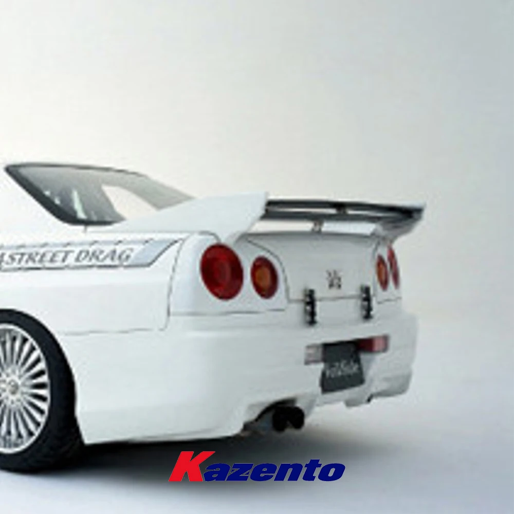 For Nissan Skyline R34 GTR GTT VS Rear Spoiler with Trunk Base Partial Carbon