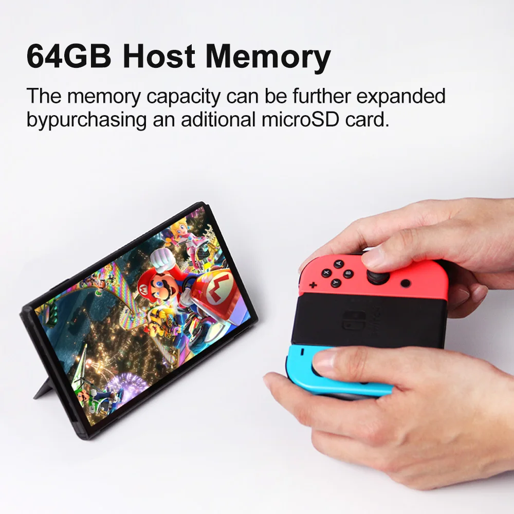 игровая консоль nintendo switch oled, 7-дюймовый сенсорный экран на органических светодиодах, белый комплект, синие и красные, Joy Con 64 ГБ, внутреннее хранилище Famicom