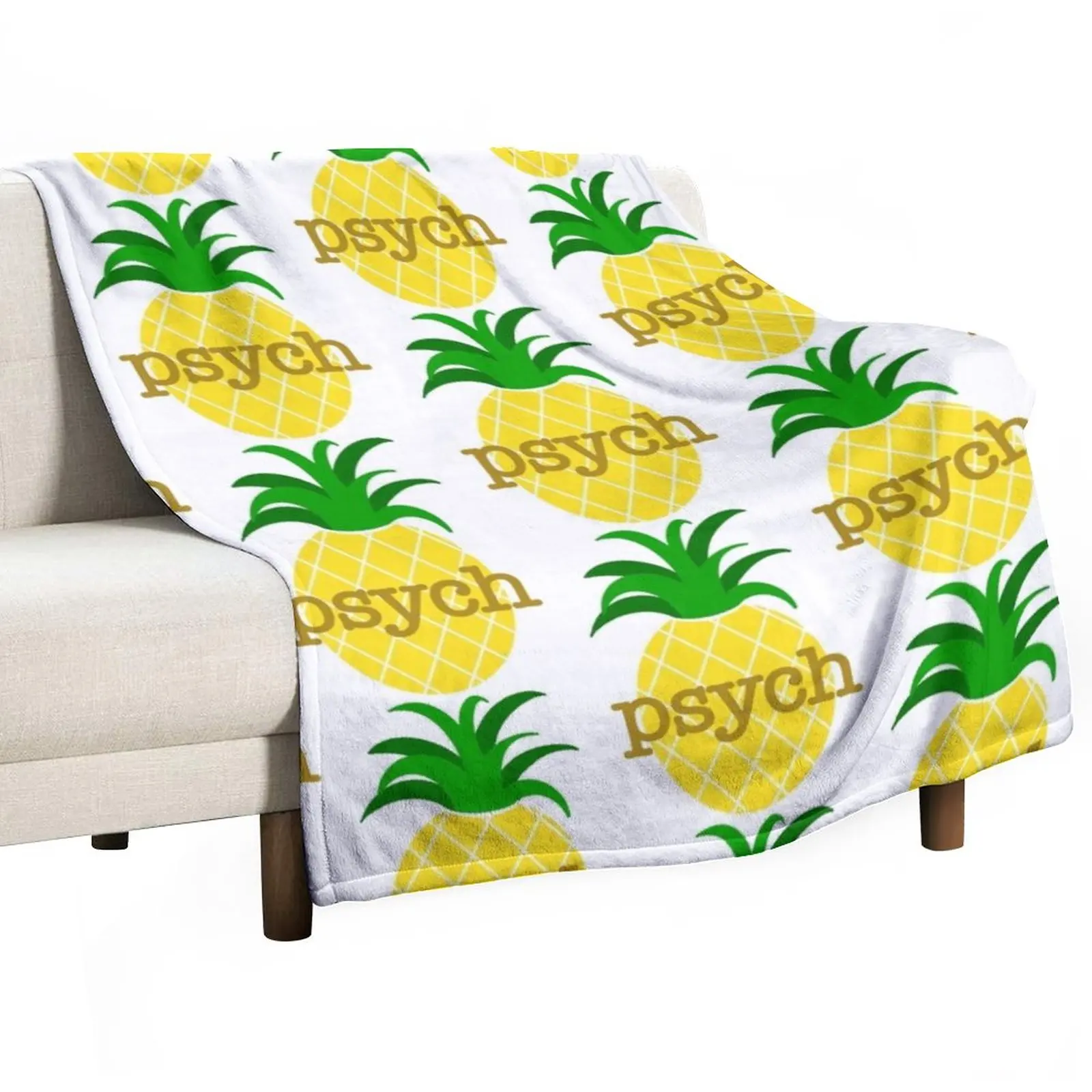 Psych Pineapple Throw Blanket Blankets For Baby Blankets For Bed Fashion Sofa Blankets anime