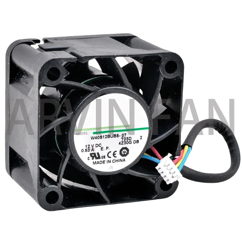 Brand New Original W40S12BUB5-07 4cm 40mm Fan 40x40x28mm DC12V 0.53A 4pin Cooling Fan For IPC Server Power Supply