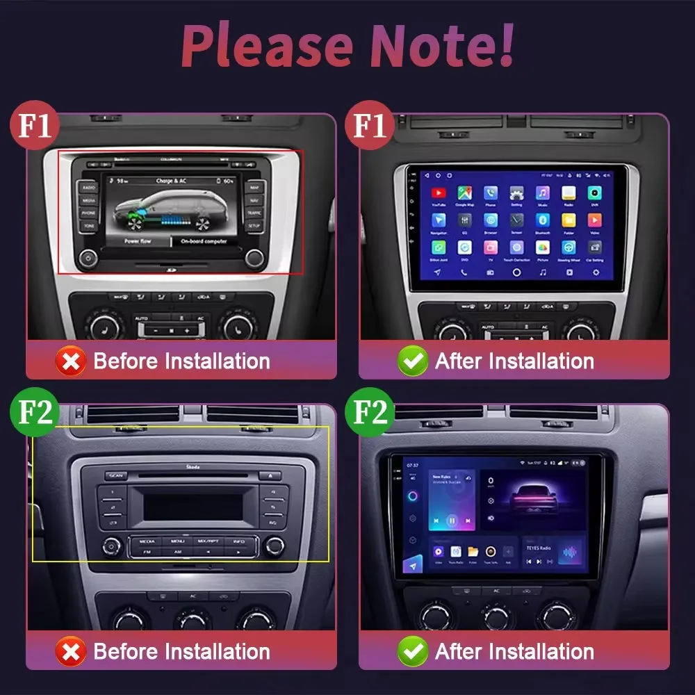 Android 15 Car Radio for Volkswagen Skoda Octavia 2 A5 2007 - 2014 Multimedia Video Player Navigation 2Din Carplay DVD Head Unit