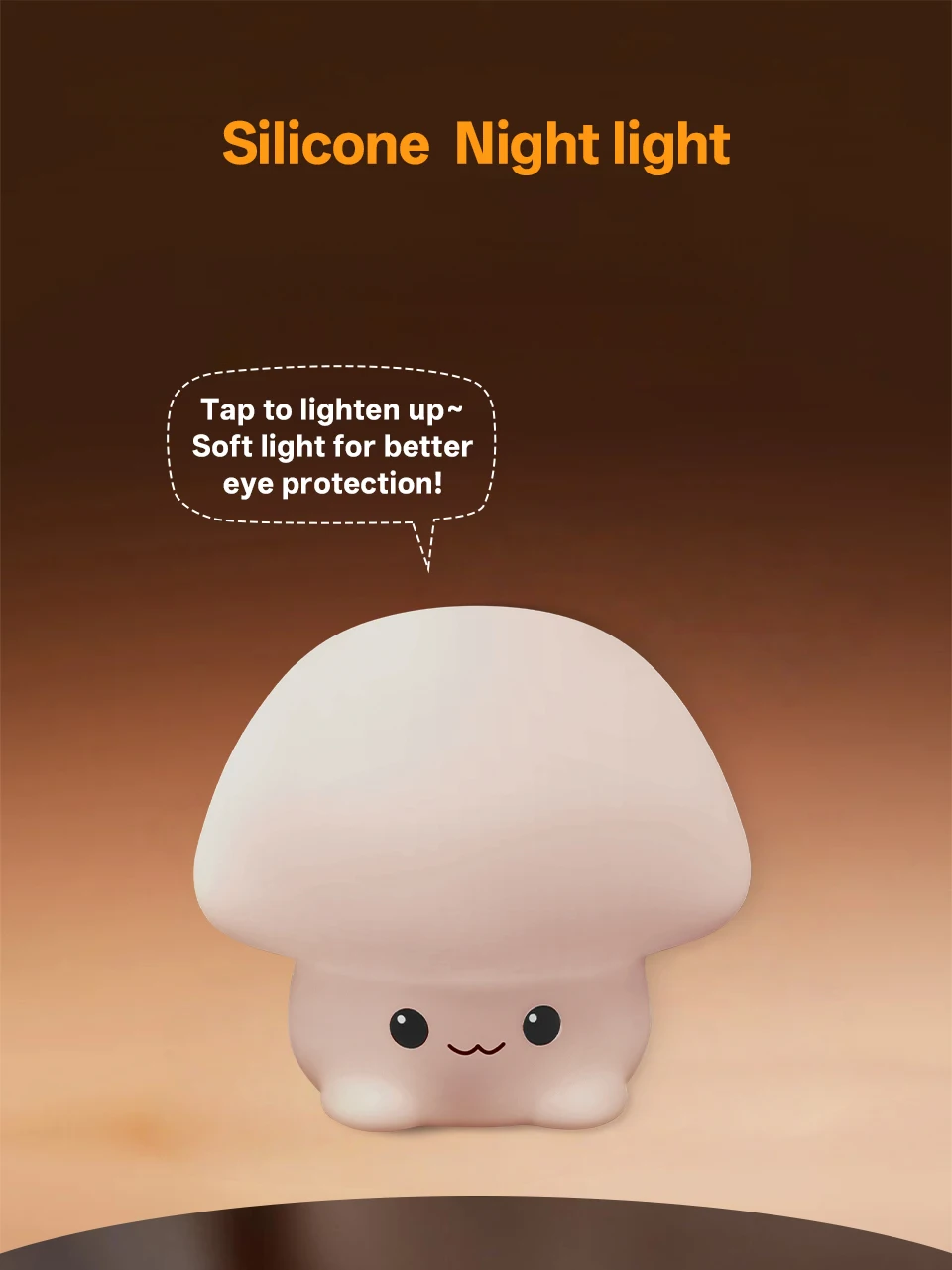 KFV Cute Pear Night Light 7-Color Dimmable Touch-Controlled Night Light Silicone Stress Reducing Pat Duck Lamp USB Rechargeable