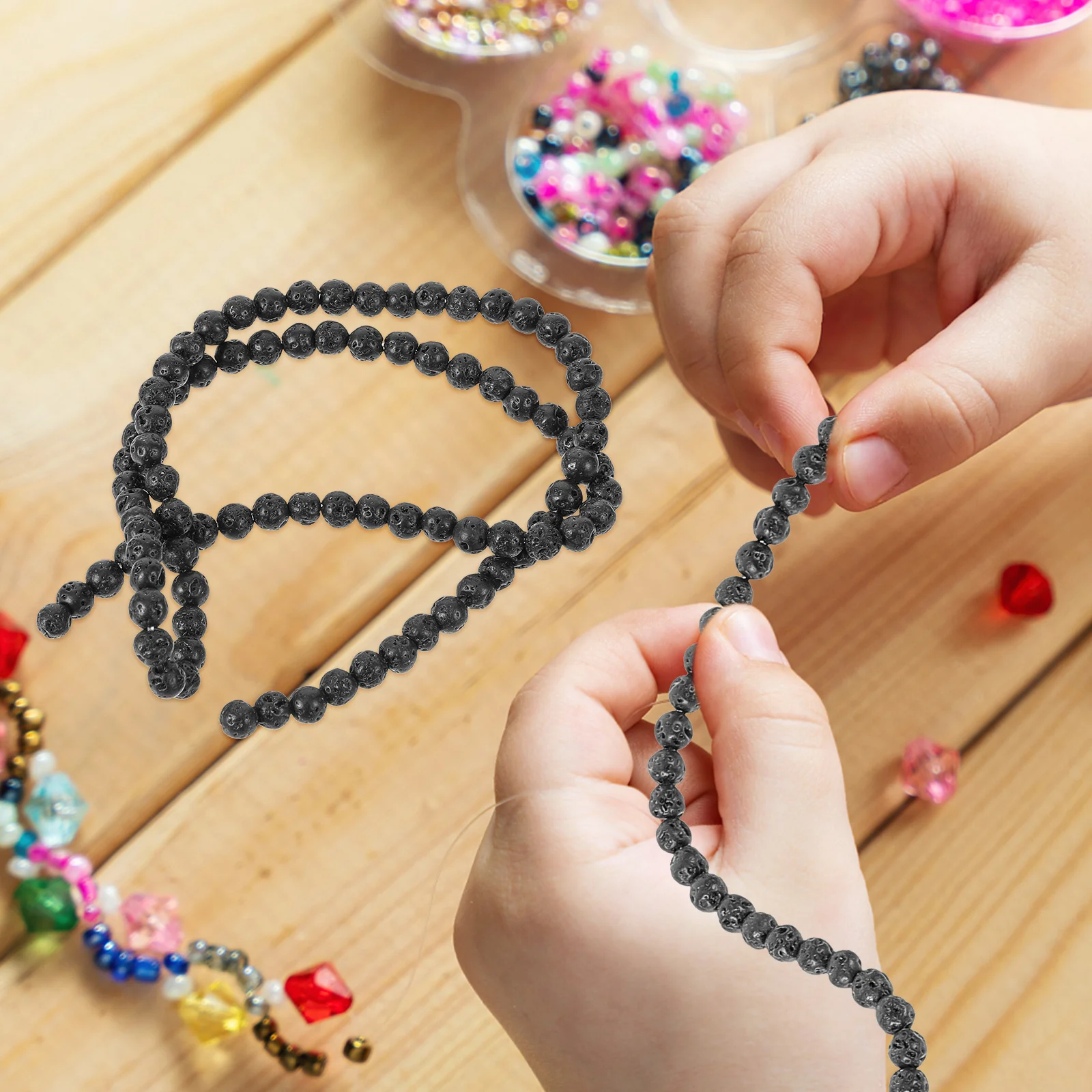 

184pcs Stone Round Beads 4mm Loose DIY Accessories for Necklace Bracelets Pendant Jewelry Making Supplies
