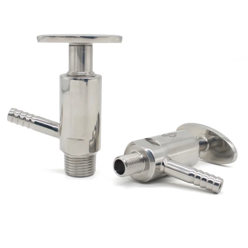 1/4 Inch 1/2 Inch External Thread Sanitary Sampling Valve Stainless Steel SS304SS316L Food And Drug Oval Sampling Valve