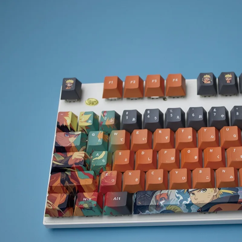 NARUTO Anime themed PBT thermal sublimation original factory highly transparent keycaps compatible with mechanical keyboards