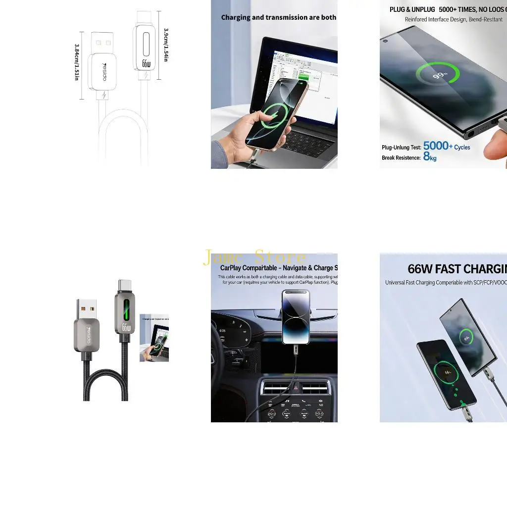 LX0B 120Cm Long Zinc Alloy USB To Type C Charging Cord Wire Support 6A Current 480Mbps Speed And Braided Construction