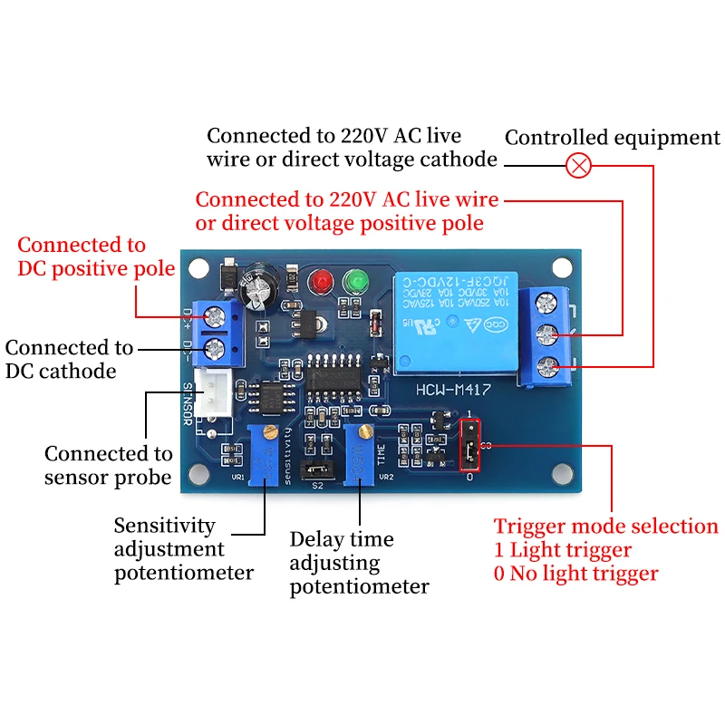 Javino 10/5/1Pcs Photoresistor sensor relay module 5V 12V 24V light controlled adjustable delay switch no light sensing