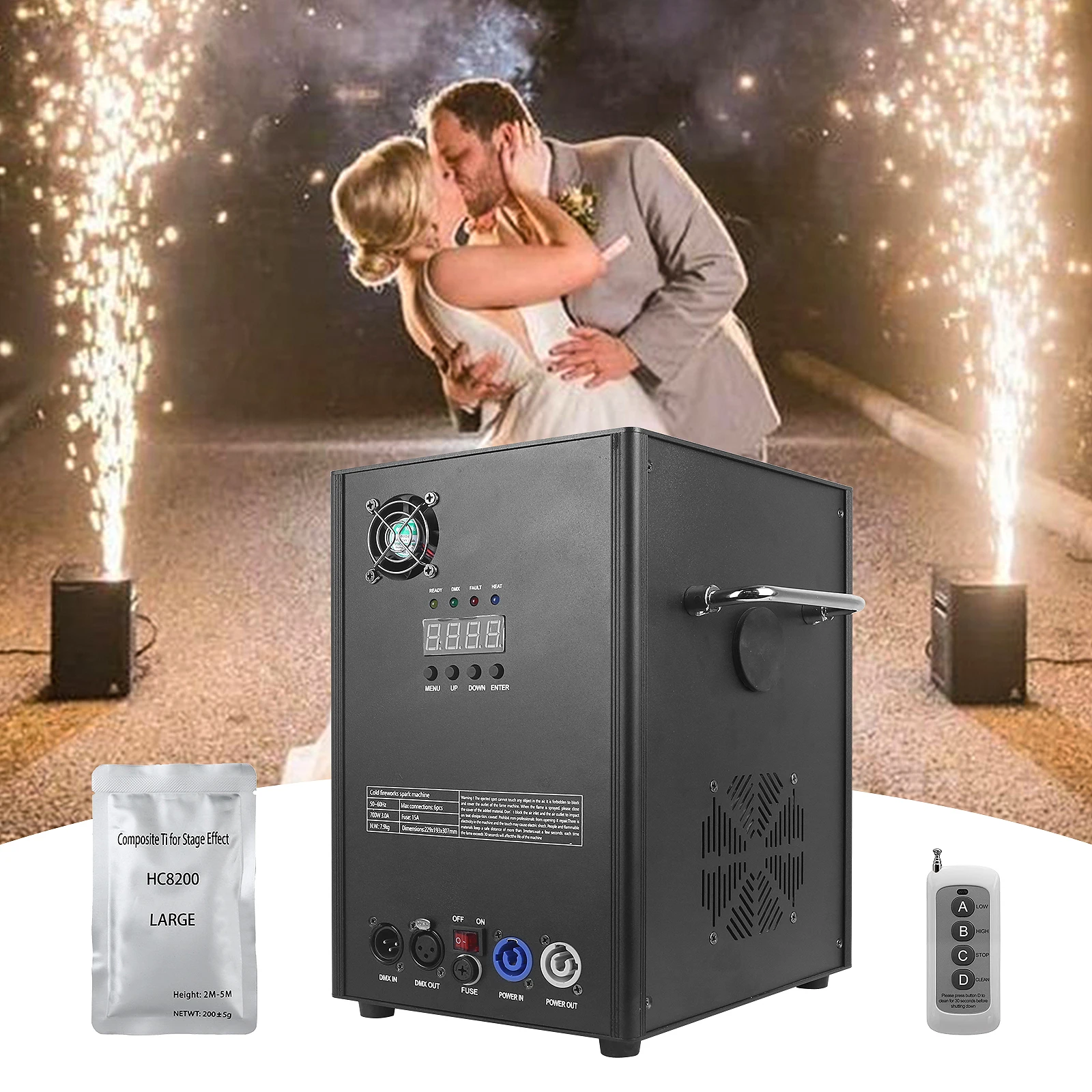 

700w Large Pyrotechnics Outdoor Indoor Cold Spark Firework Machine Stage Effect Dmx Machine For Events Stage Effect Wedding