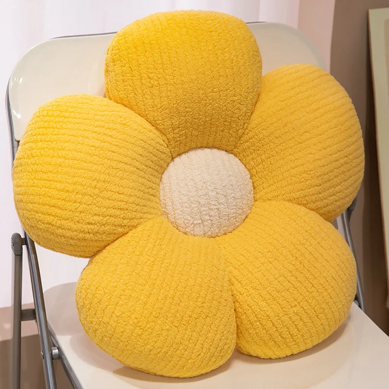 Almofada de Pelúcia Floral Fofa de 40cm-65cm, Almofada de Assento Macia em Formato de Planta Margarida, Pelúcia Floral Bonita para Sofá, Cadeira e Soneca