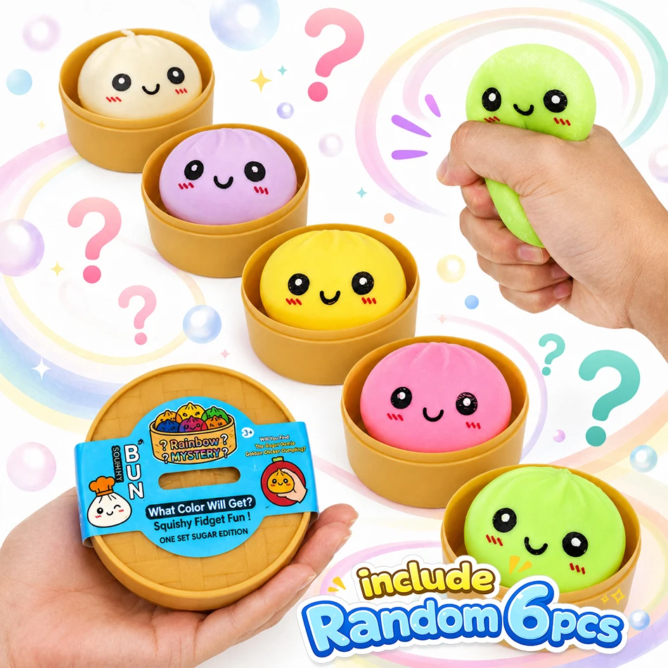 Oversized Rainbow Dumpling Squishies Soft Slow Rebound Sensory Squeeze Toy Relief Anxiety Fidget Stress Ball for ADHD Autism