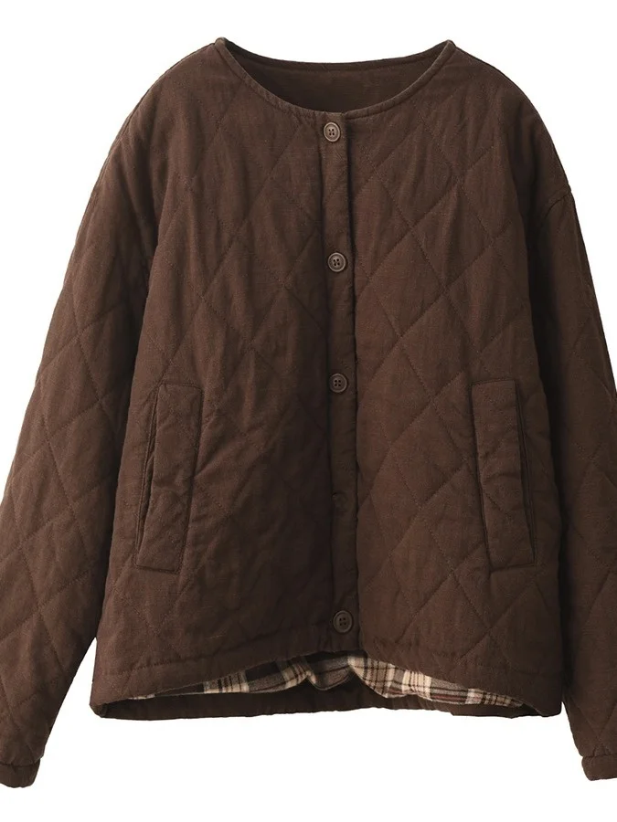 Retro Thi Waed puro algodón abajo Jaet ropa de abrigo cálida patrón de identificación ropa de algodón abrigo de invierno Faion para mujer