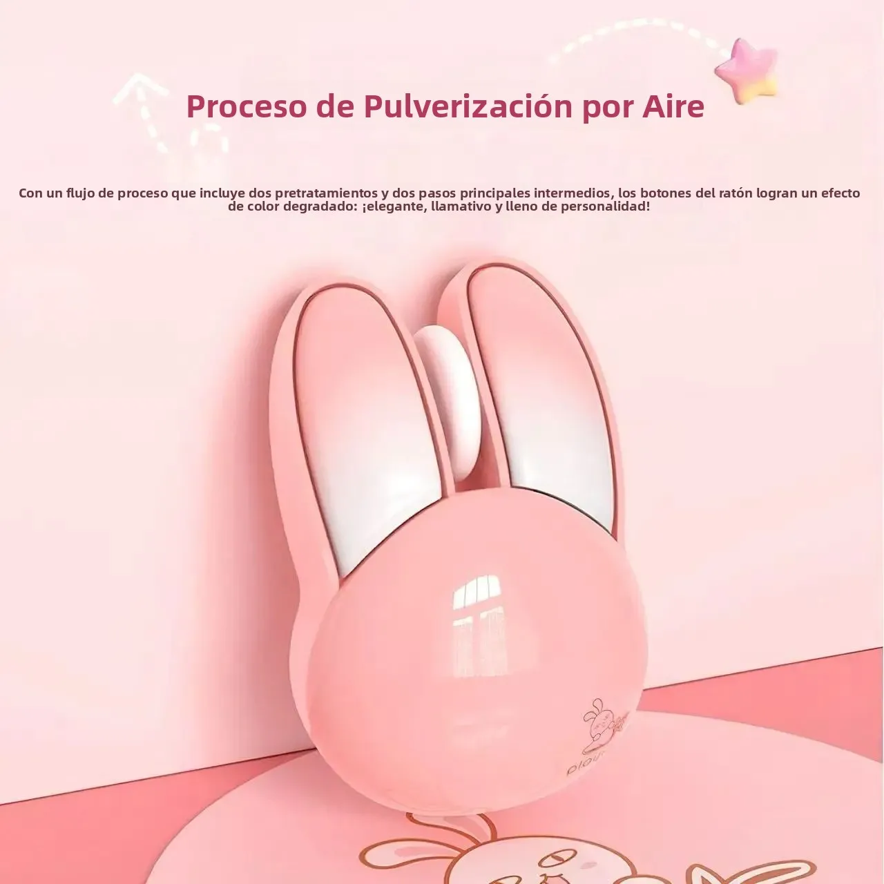 Ratón inalámbrico Mofii Bunny, ratón ergonómico silencioso con forma de conejo, Bluetooth, para oficina, juegos, regalo para mujeres, ordenador portátil y PC