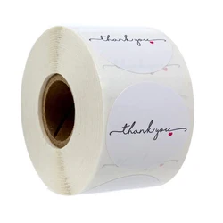 White Paper Label Sticker Thank You Sticker Scrapbook 1 Inch 100-500pcs Wedding Envelope Seal Handmade Stationery Sticker