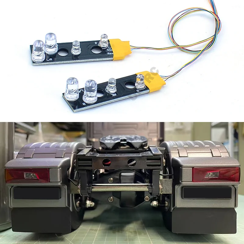 2pcs 1:14th Scale LED Taillight Upgrade Light Board for Tamiya RC Dump Truck SCANIA 770S 56368 Car Accessories