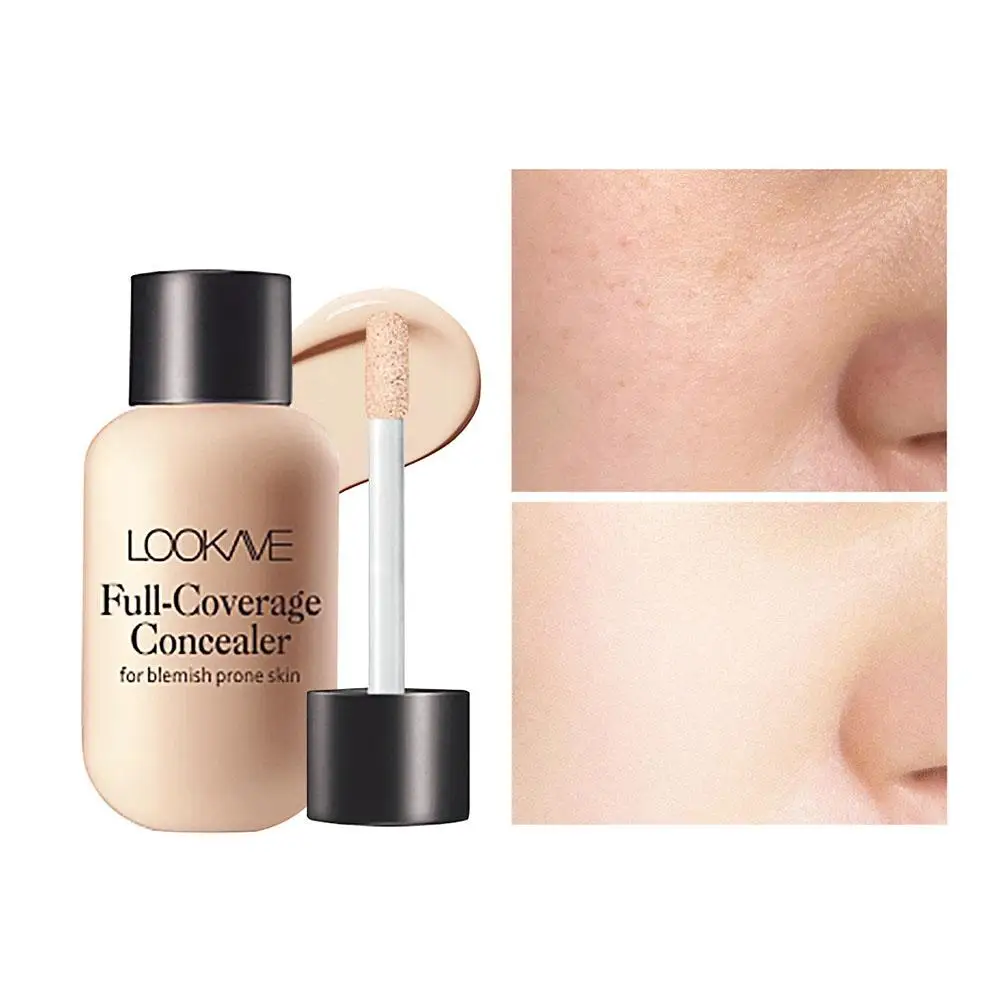 Crema correctora de ojeras de acné de cobertura completa, base de Control líquido a prueba de agua, maquillaje cosmético mate Facial duradero, E4W2