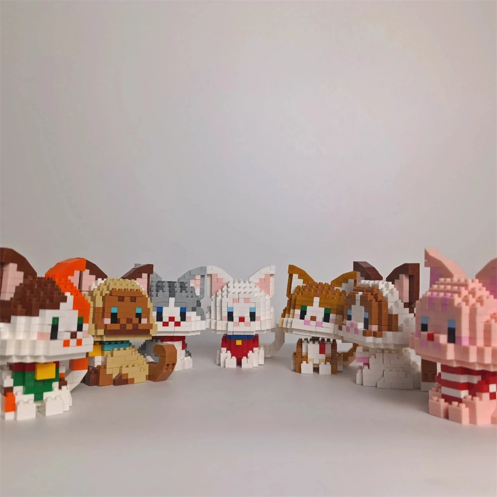 Niedliche Mini-Katzen-Mikro-Bausteine – Zwei Montagemethoden, Endloser Spaß, Neujahrsgeschenk für Mädchen, Einfache Puzzle-Dekoration – Detail 13