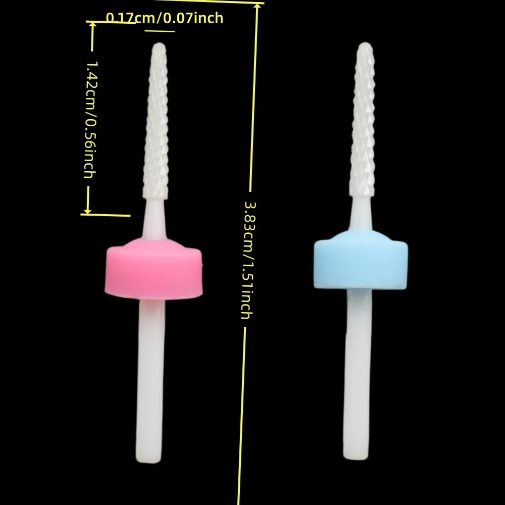1/2Pcs 2.35mm Shank Ceramic Nail Drill Bit – Multi-Purpose Sharp Nail Drill for Gel Removal, Cuticle Cleaning & Manicure Tool