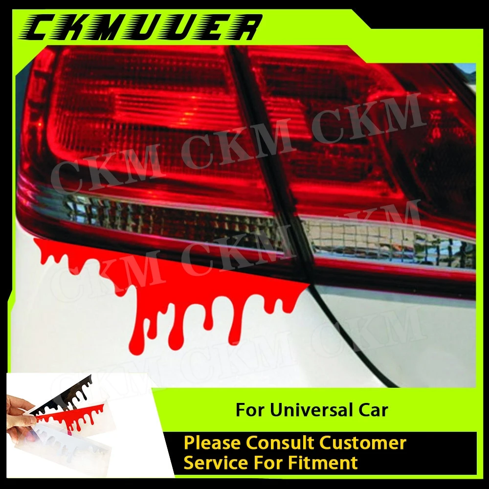 

Red Blood Drips Stickers Auto Halloween Theme Decorative Glass Car Decals Holographic Car Headlight Sticker Waterproof Bumper