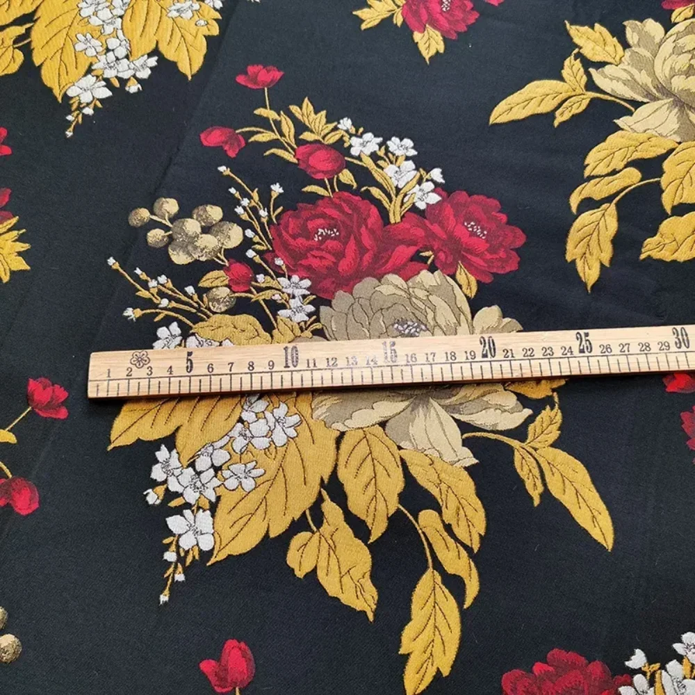 

European-style Large Flower Brocade Jacquard Fabric Suit Windbreaker Performance for Dress Men's Material Sewing Per Meter