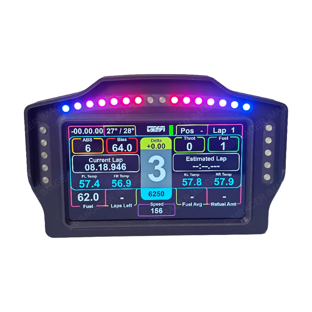 ألعاب USB Simracing 7 بوصة لوحة القيادة متعددة الوظائف عرض سرعة الأجهزة لملحقات FANATEC Simagic MOZA Logitech G29 #3