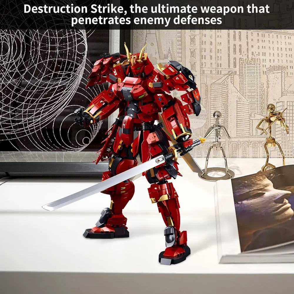 مجموعة بناء روبوت Samurai Mech Warrior للأعمار من 8 سنوات فما فوق، مجموعة ألعاب مكونة من 923 للأطفال والكبار