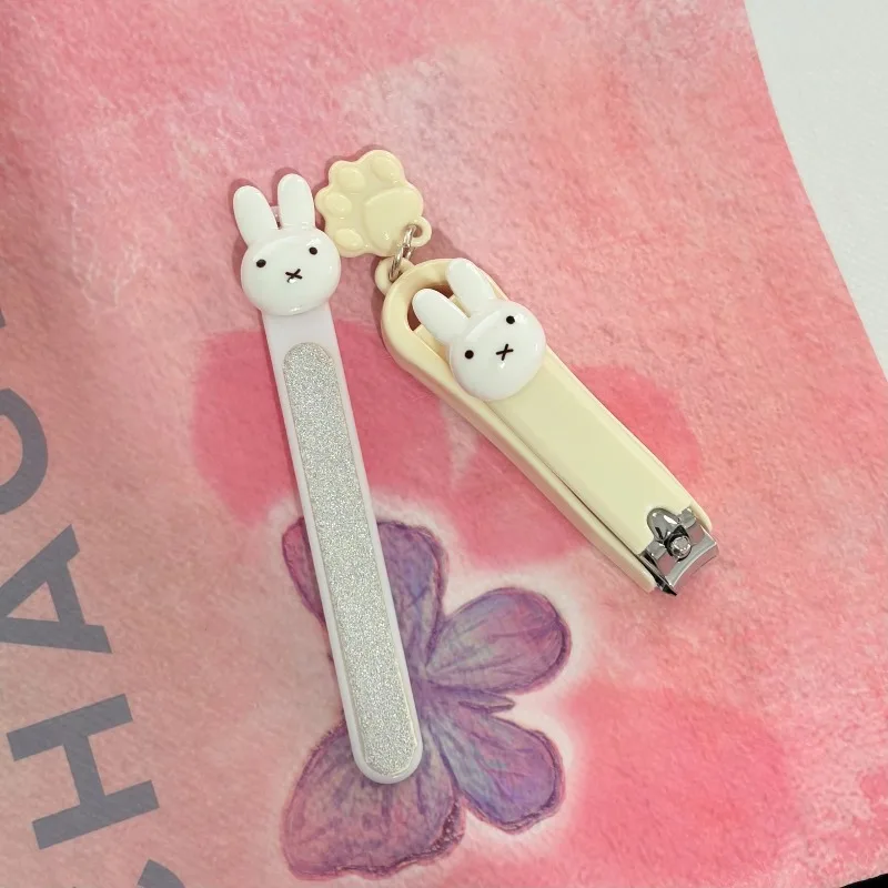 New Miffy Cute Cartoon Simple Durable and Fashionable Plastic Nail File Nail Scissors Portable High-Looking Nail Clipper Gift view 4