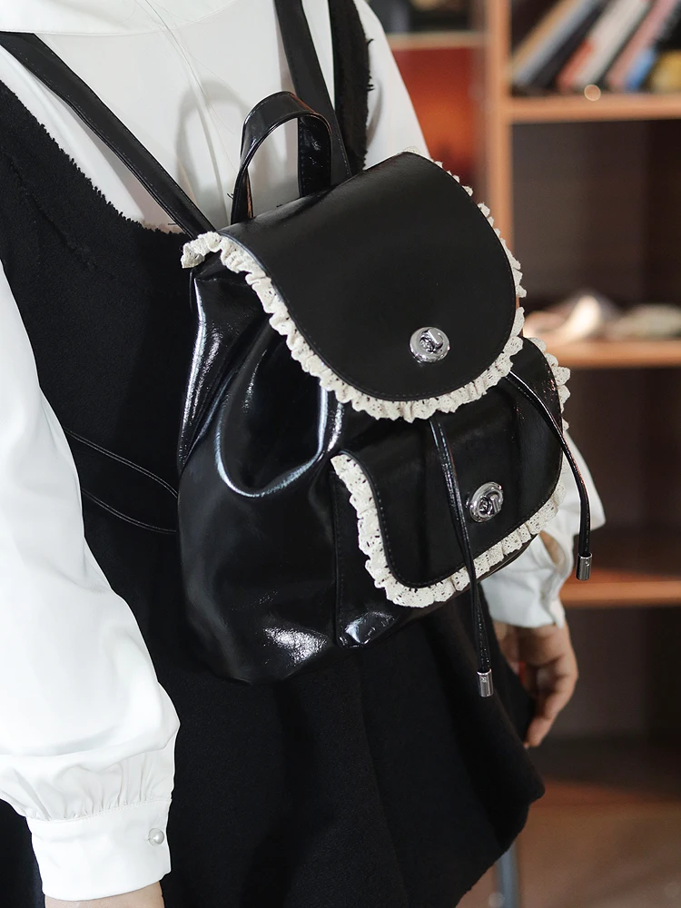 Retro Student Backpack Women's New Style Korean Version Versatile College Style Backpack Simple Commuting High-End Feelings W...