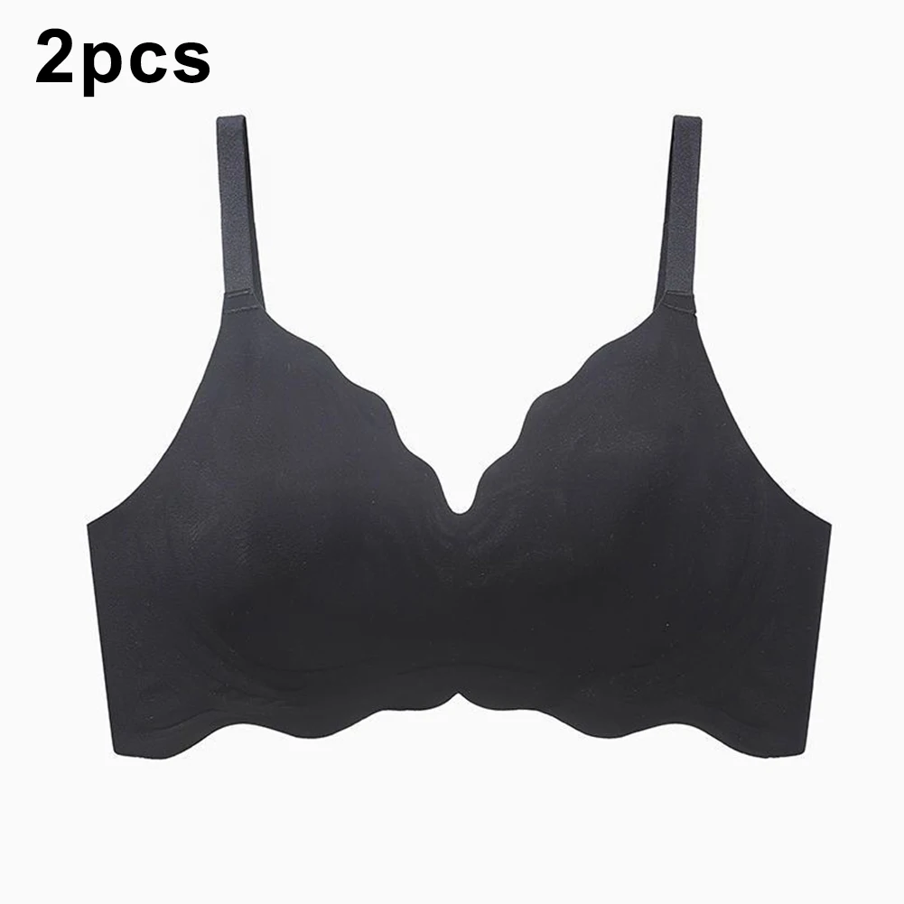 

For Daily Wear Apricot Seamless Bra Comfortable Summer Padded Bra Gathered Bra Casual Look High Stretch Fabric