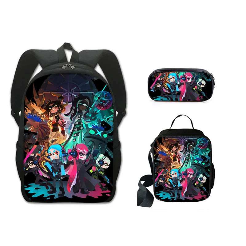 Popular Fashion Funny Splatoon 3 3D Print 3pcs/Set pupil School Bags Laptop Daypack Backpack Lunch bag Pencil Case