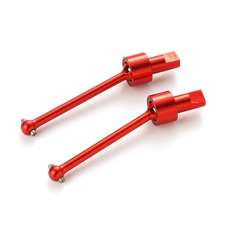 RCGOFOLLOW 2pcs Aluminum Alloy Spline Design Universal Drive Joint For 1/18 Rc Universal Drive Joint  Latrax Red