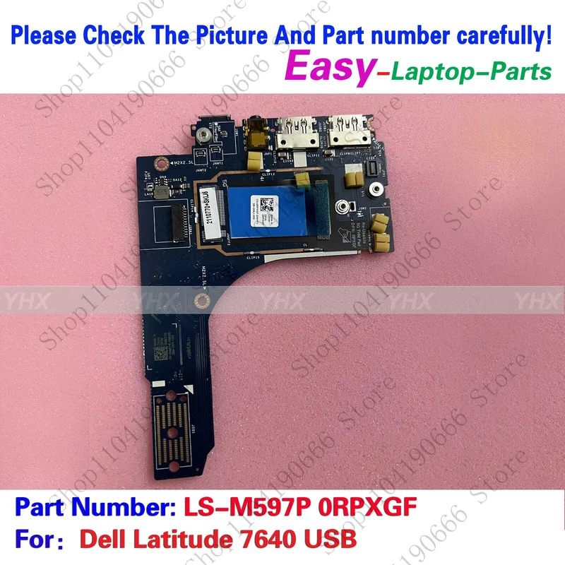 

bd New For Dell Latitude 7640 USB BOARD LS-M597P 0RPXGF.
