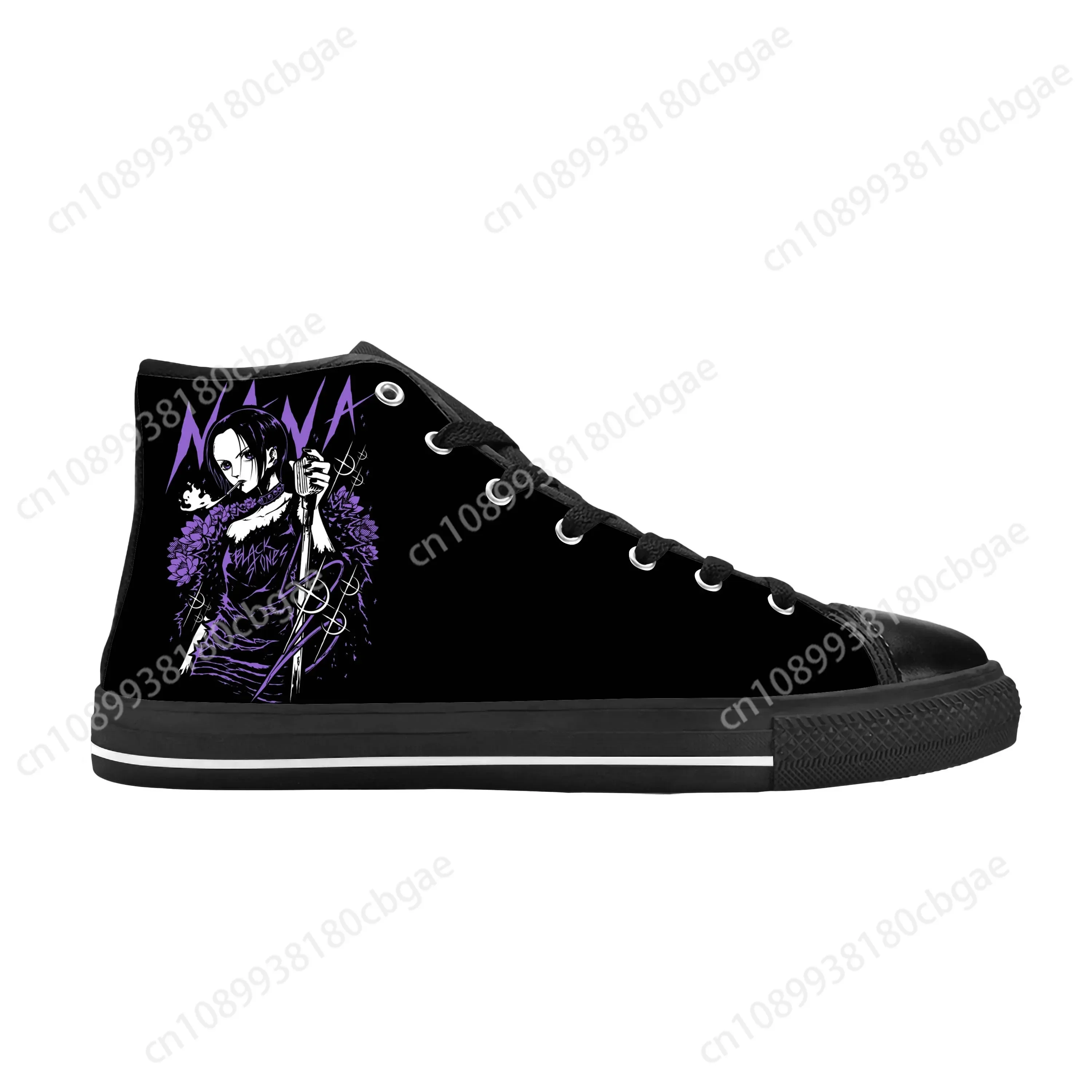 Black Stones NANA Osaki Rock Anime Cartoon Manga Casual Cloth Shoes High Top Comfortable Breathable 3D Print Men Women Sneakers